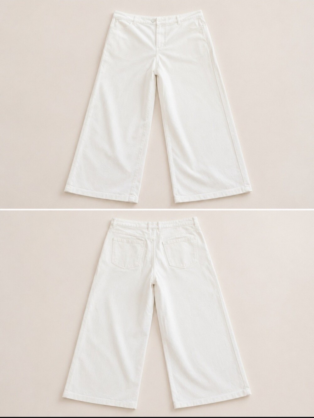 Eloquii Wide Leg White Denim Pants